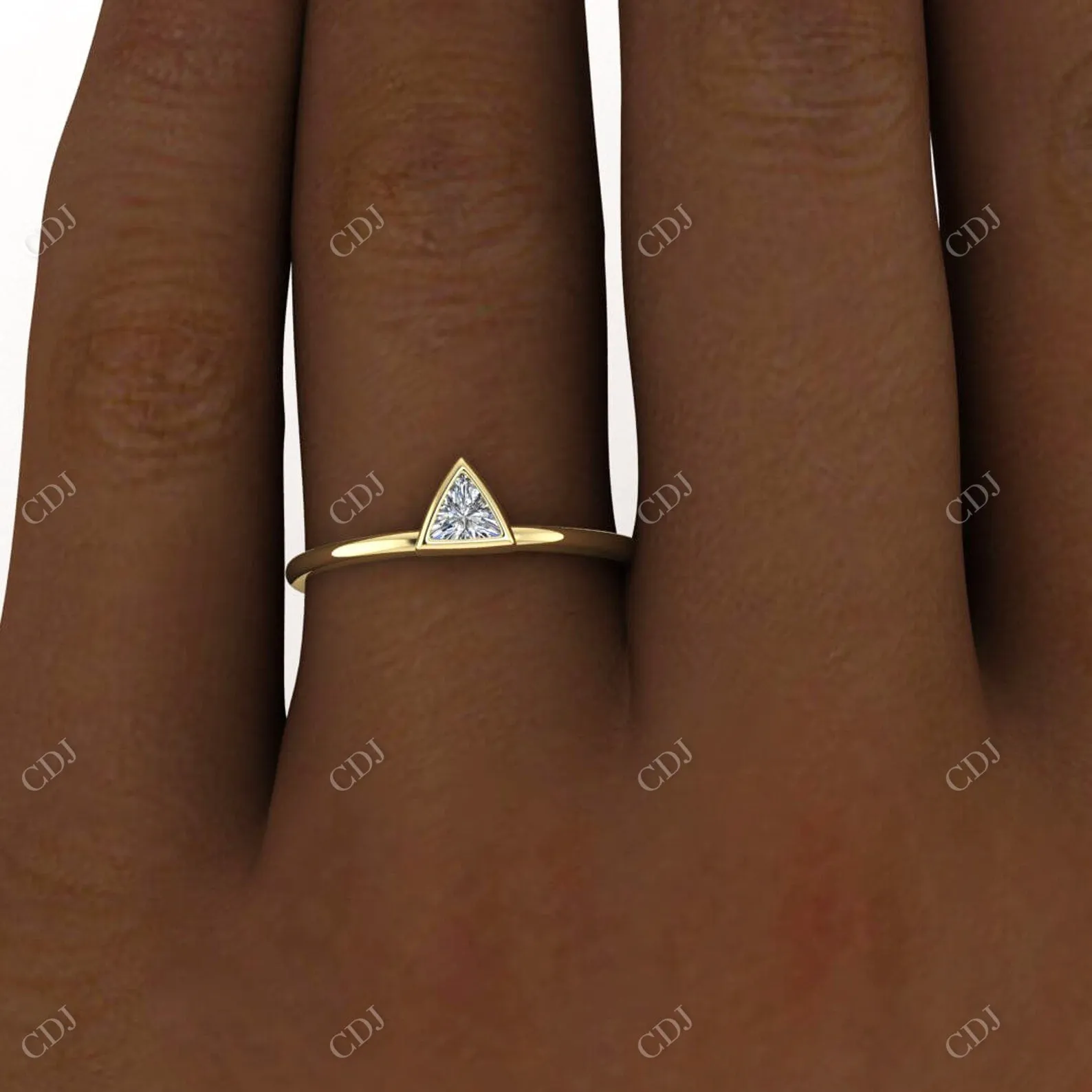 0.15CTW Triangle Diamond Solitaire Engagement Ring