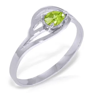 0.3 Carat 14K Solid White Gold Small Stuff Peridot Ring