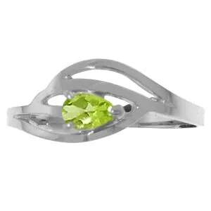 0.3 Carat 14K Solid White Gold Small Stuff Peridot Ring