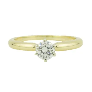 0.55ctw Round Brilliant Solitaire Diamond Engagement Ring in 14K Two-Tone Gold Size 7.5