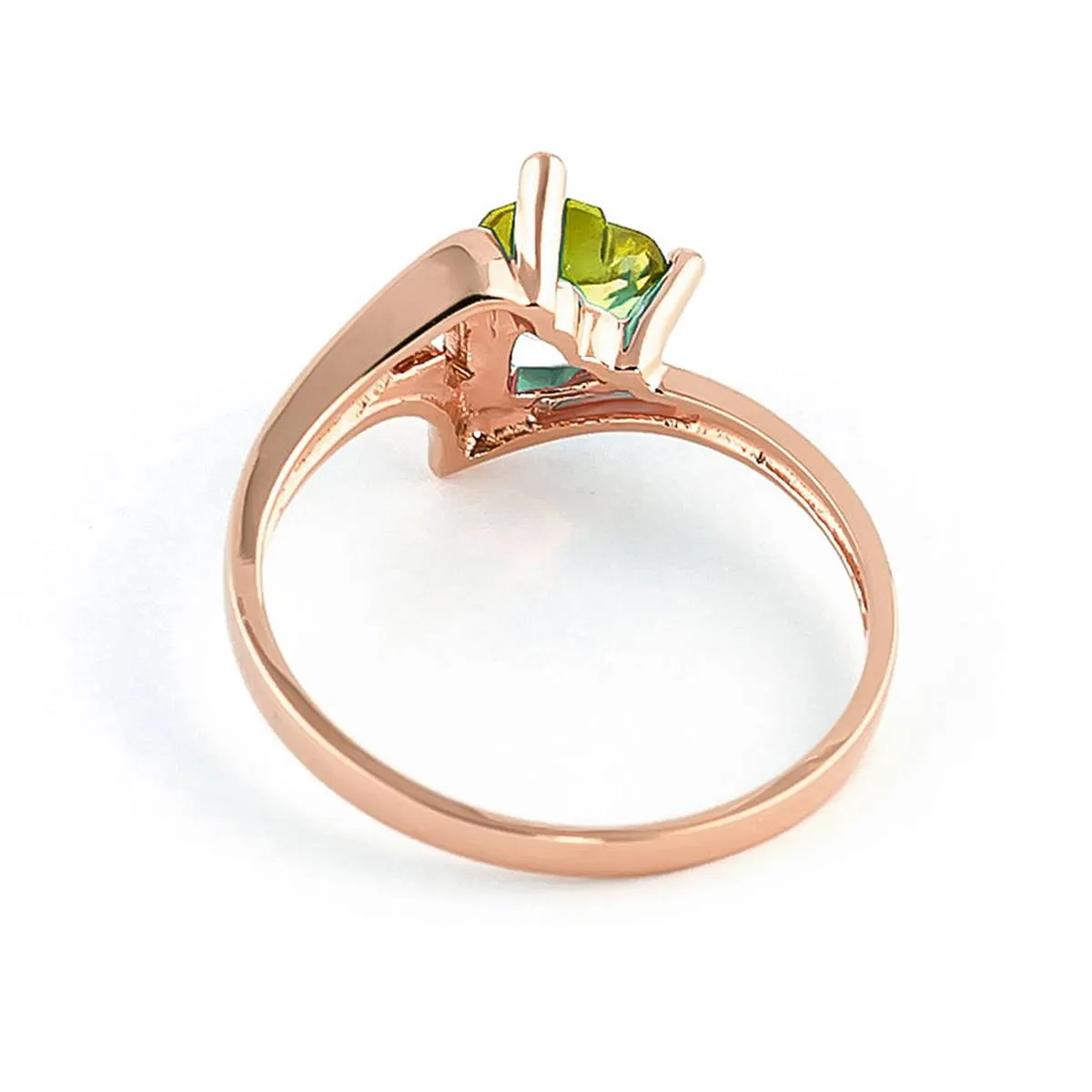 0.6 Carat 14K Solid Rose Gold Ring Natural Peridot