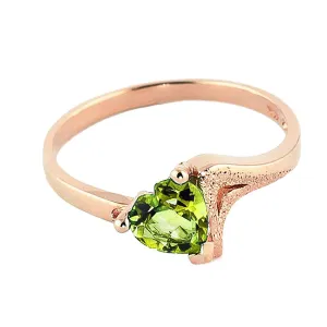 0.6 Carat 14K Solid Rose Gold Ring Natural Peridot