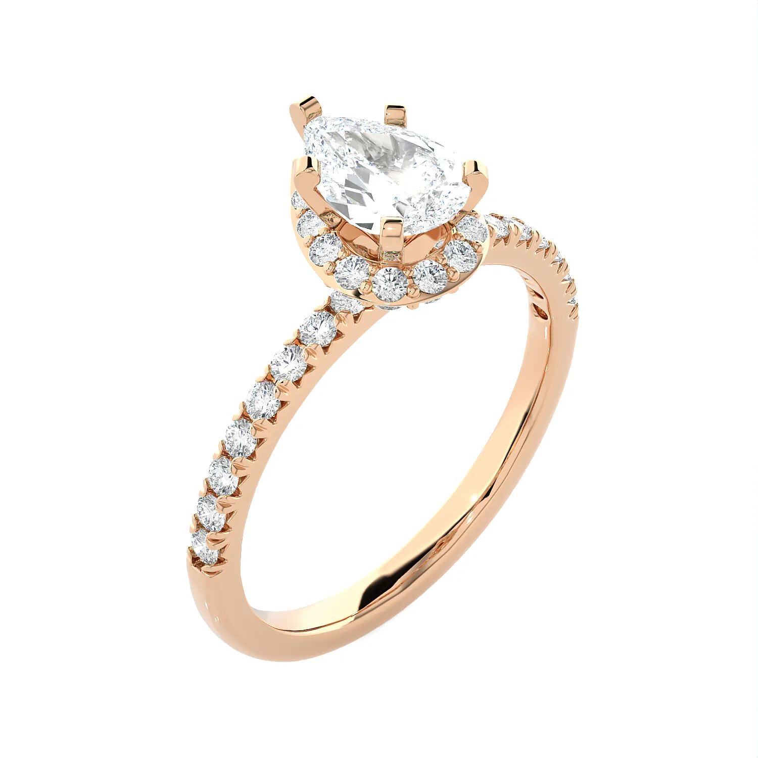 1 3/8 ctw Pear-Shaped Lab Grown Diamond Halo Engagement Ring