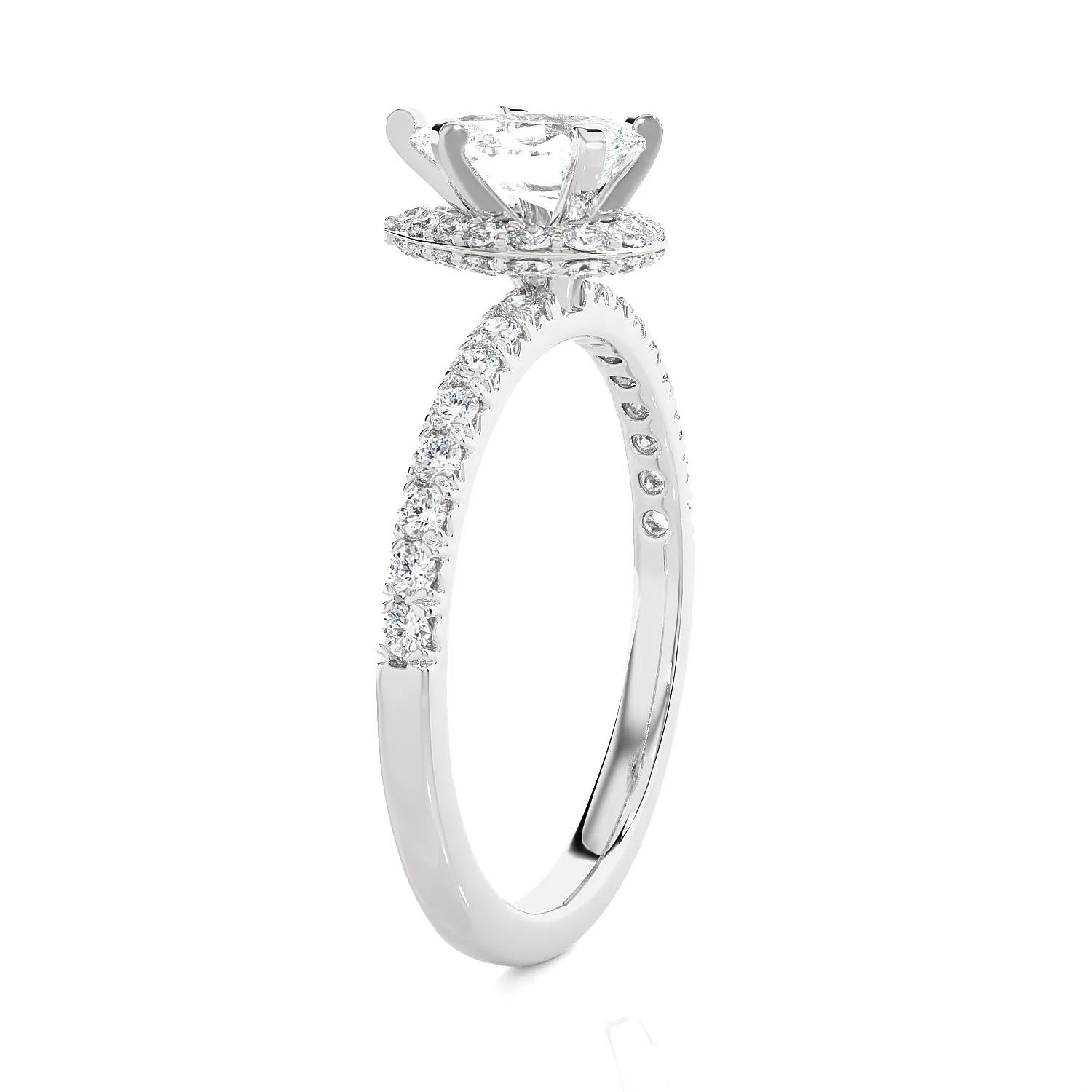 1 3/8 ctw Pear-Shaped Lab Grown Diamond Halo Engagement Ring