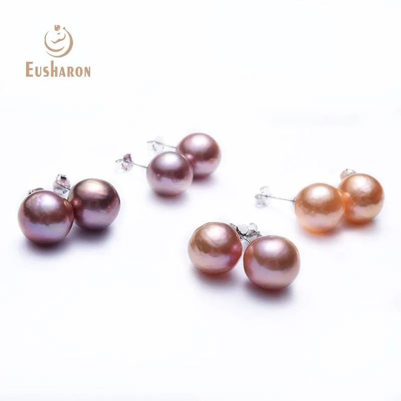 10 Pairs 9-13mm Round Baroque Natural Edison Pearl Earring