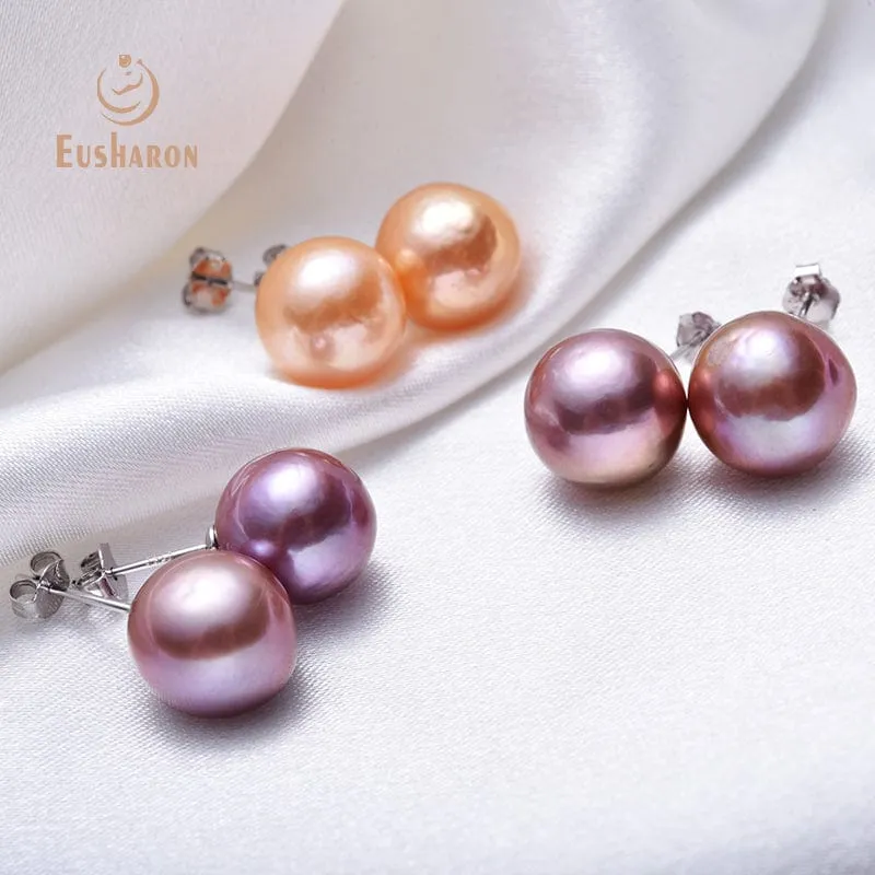 10 Pairs 9-13mm Round Baroque Natural Edison Pearl Earring