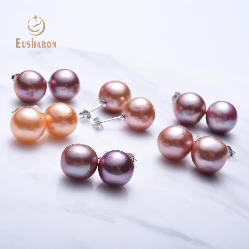 10 Pairs 9-13mm Round Baroque Natural Edison Pearl Earring