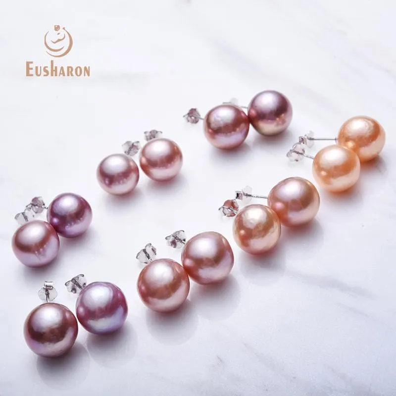 10 Pairs 9-13mm Round Baroque Natural Edison Pearl Earring