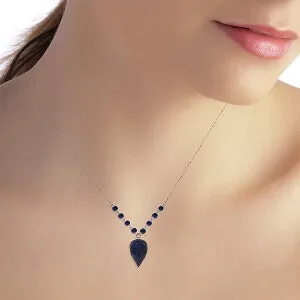 14 Carat 14K Solid White Gold Seductively Infinite Sapphire Necklace