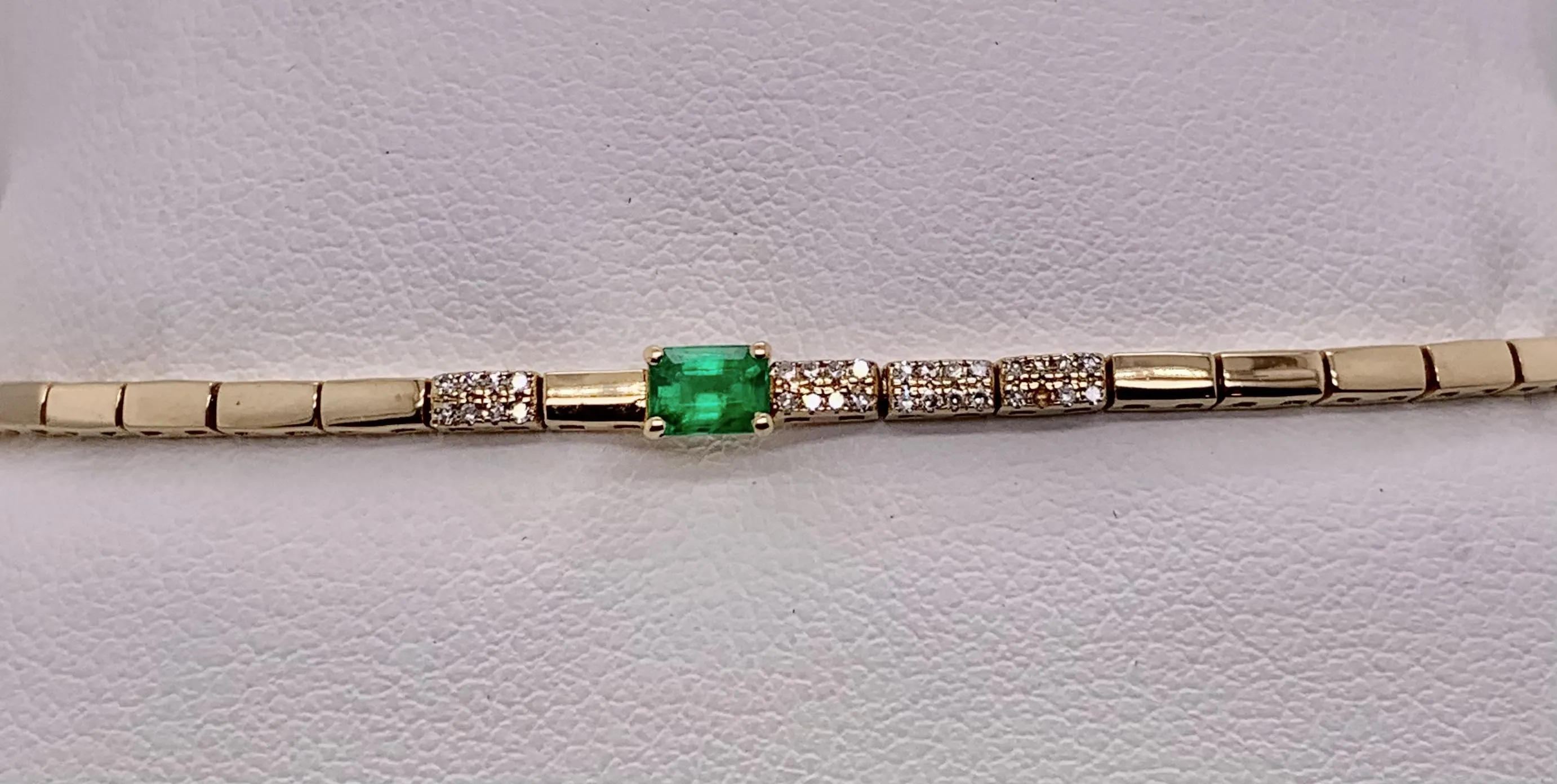 14K Emerald & Diamond Bracelet