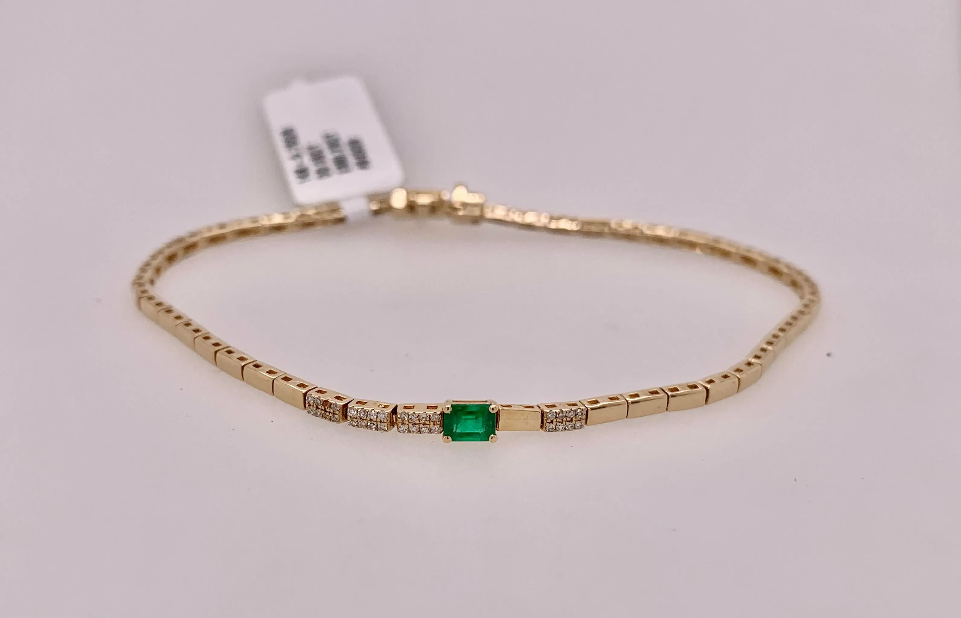 14K Emerald & Diamond Bracelet