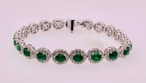 14K Emerald and Diamond Bracelet