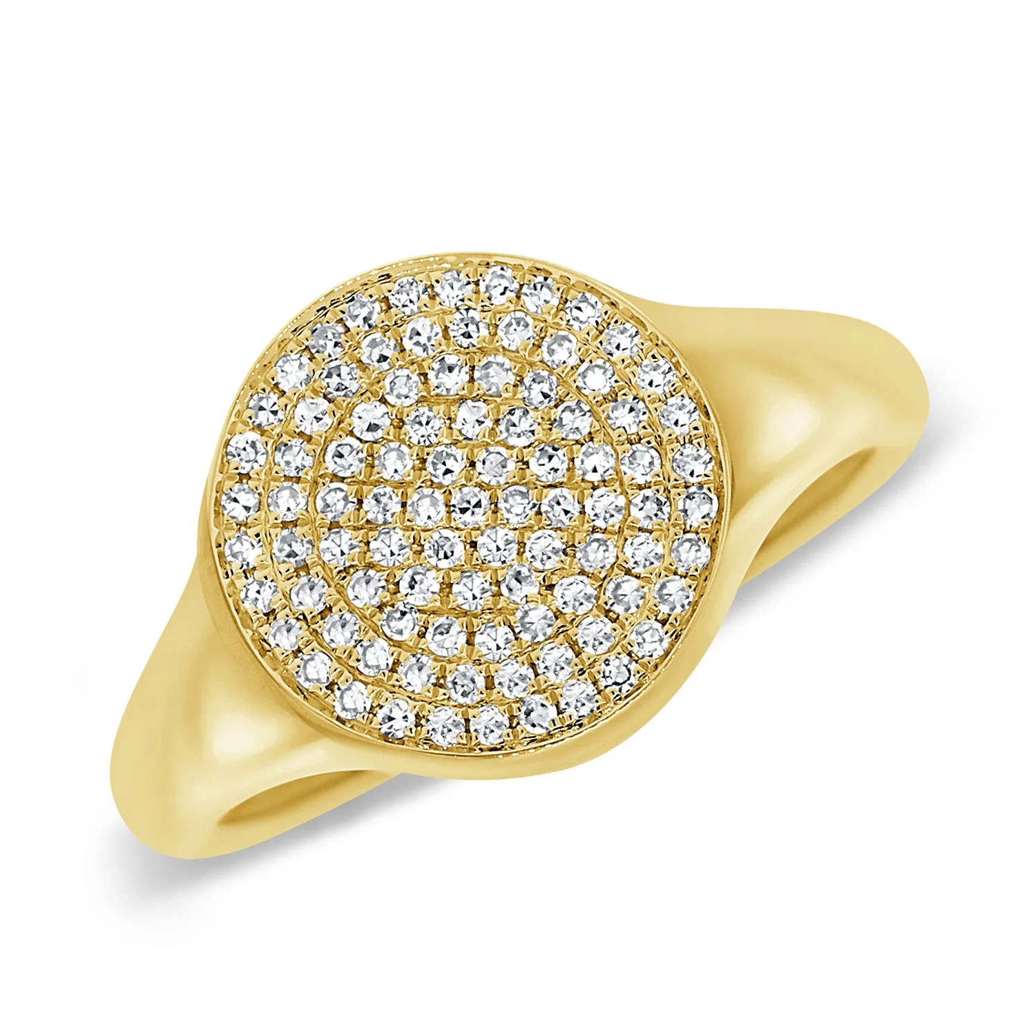 14K Gold Diamond Signet Ring - 0.21ct