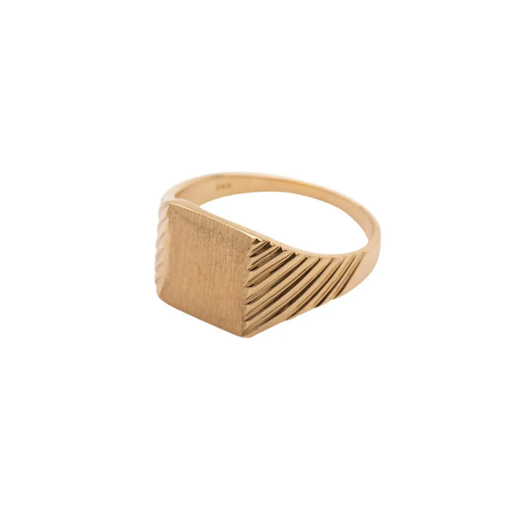 14k Square Signet Ring