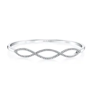 14K White Gold 0.54ct. Infinity Shaped Diamond Bangle Bracelet