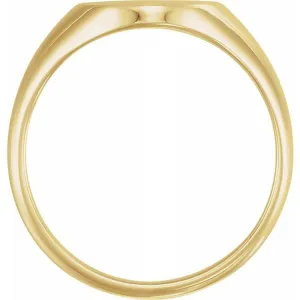 14K Yellow Oval Signet Ring