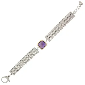 14Kt/Silver Amethyst Bracelet (143-EL03B-AM)