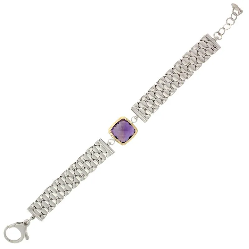 14Kt/Silver Amethyst Bracelet (143-EL03B-AM)