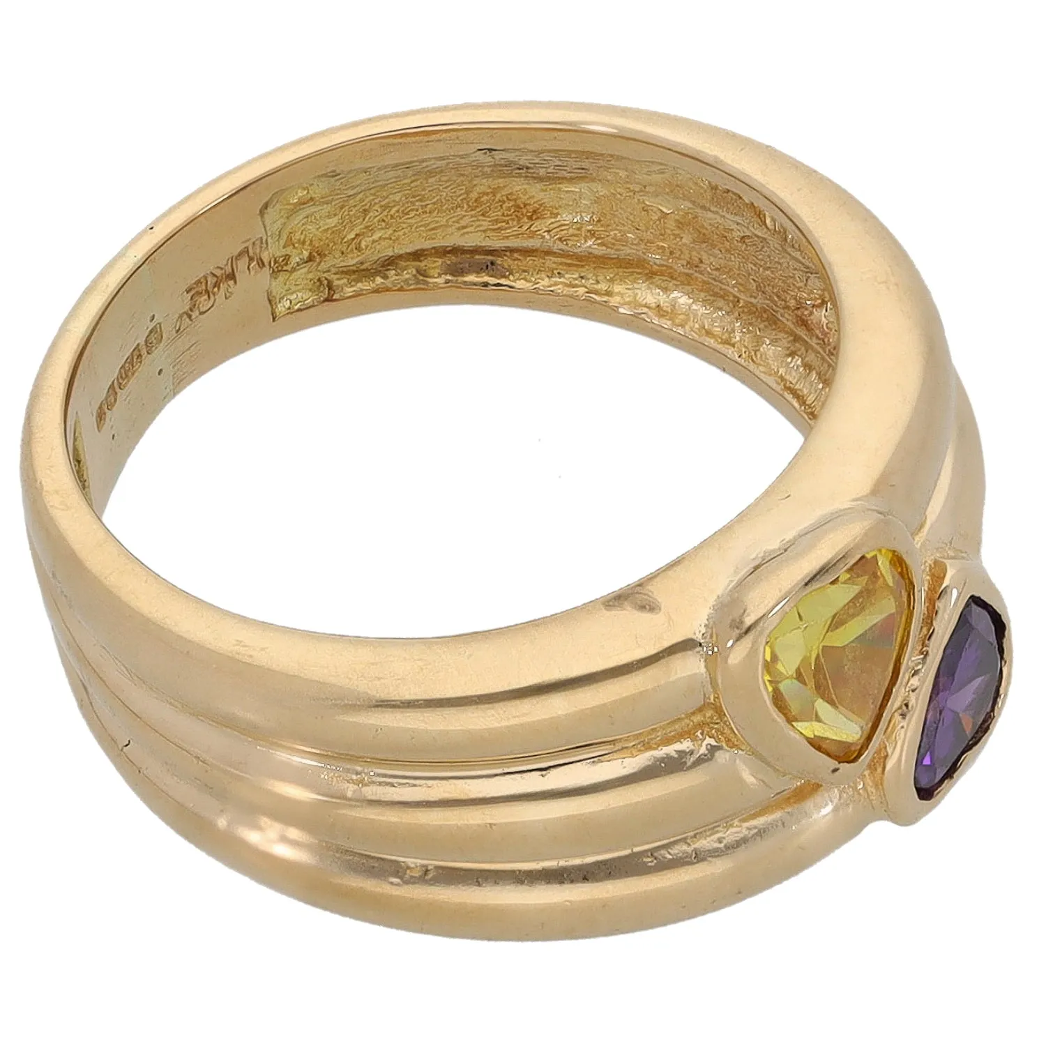 18ct Gold Imitation Gems Dress/Cocktail Ring Size N