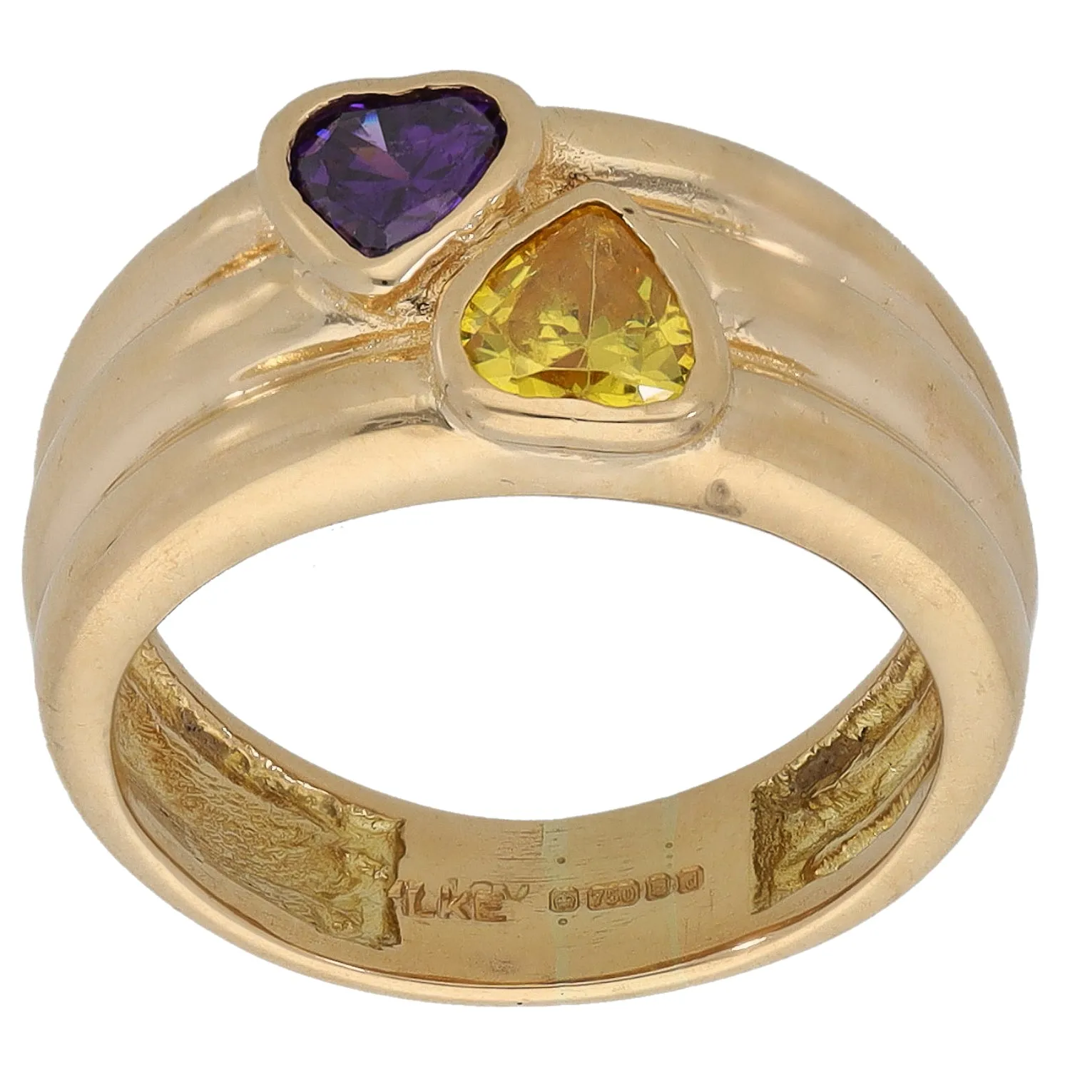 18ct Gold Imitation Gems Dress/Cocktail Ring Size N