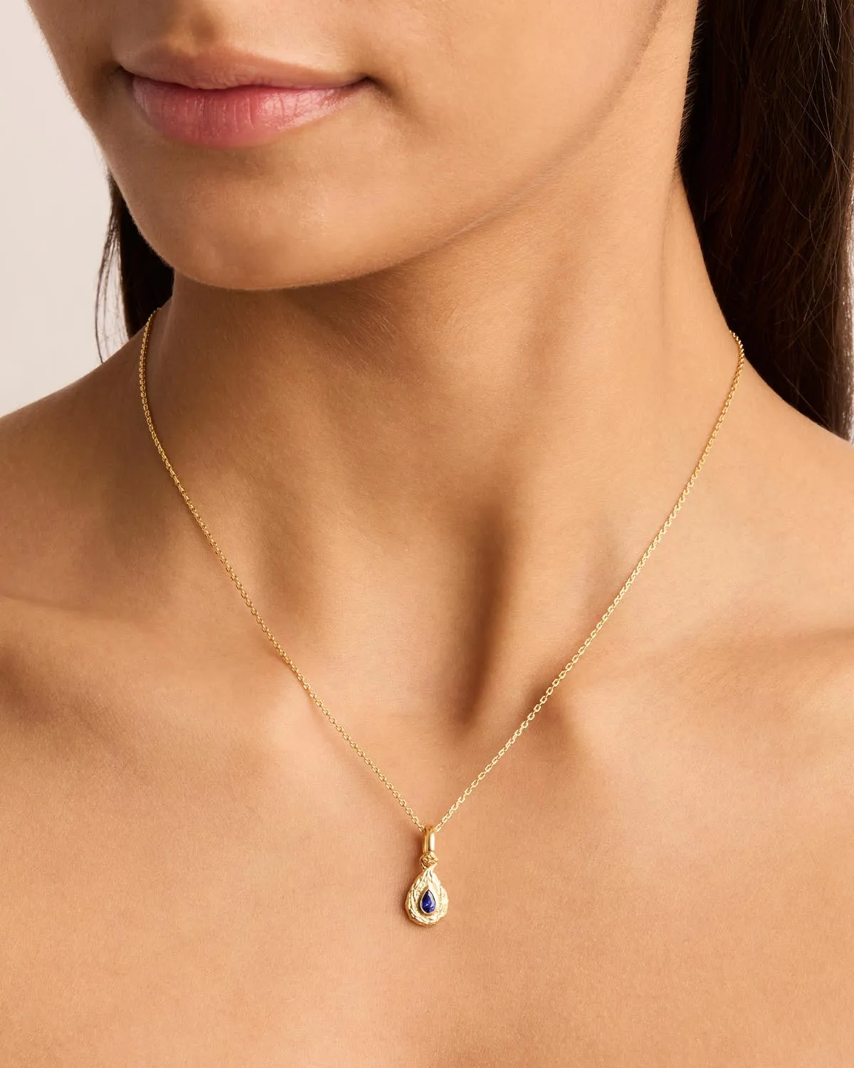 18k Gold Vermeil With Love Birthstone Annex Link Pendant - September