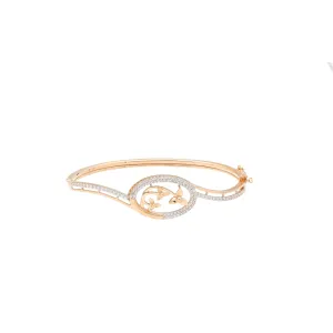 18K Rose Gold & CZ Bangle (10.9gm)