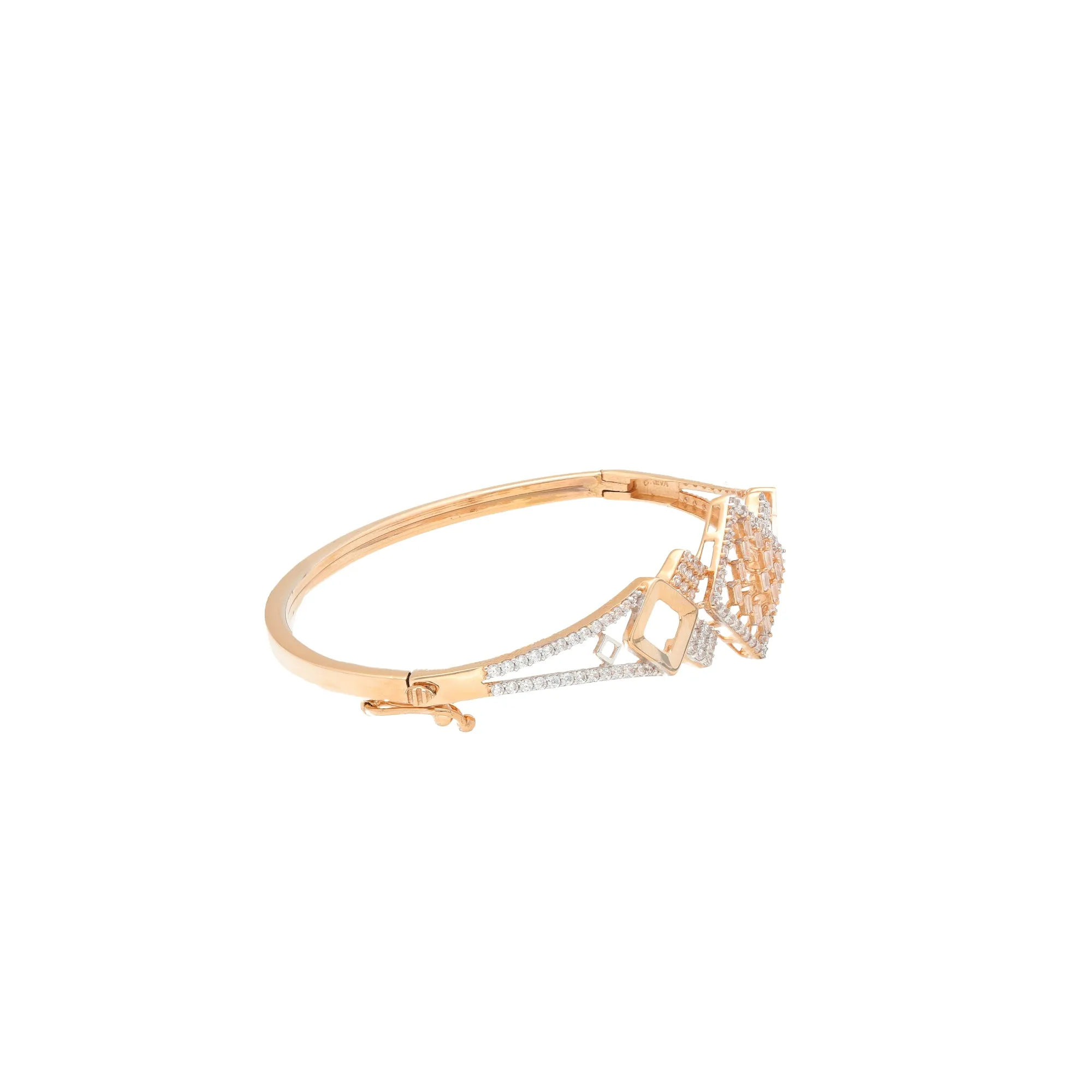 18K Rose Gold & CZ Bangle (12gm)