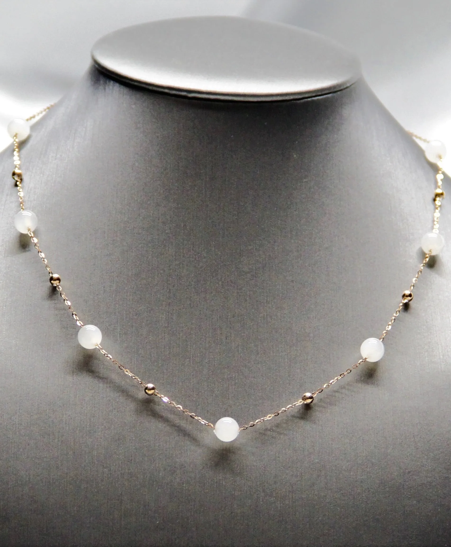 18k White Jade Starry Necklace #1658