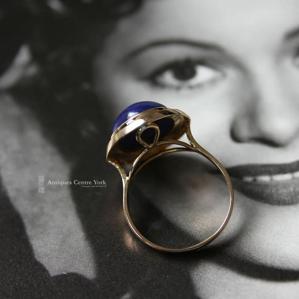 1980's 14ct Gold Lapis Lazuli Ring