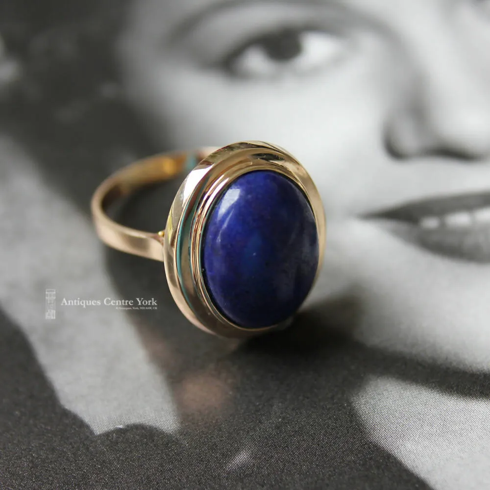 1980's 14ct Gold Lapis Lazuli Ring