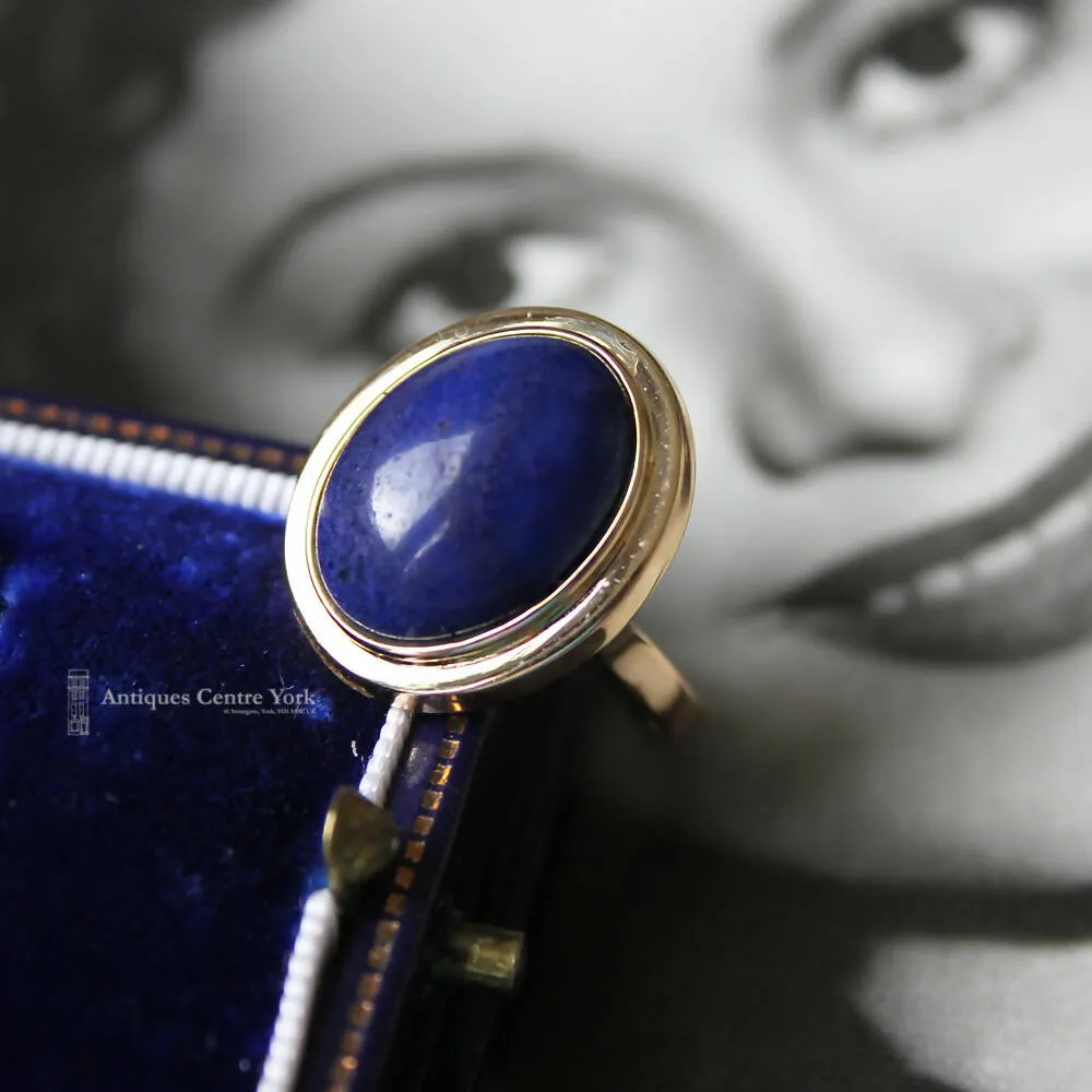 1980's 14ct Gold Lapis Lazuli Ring