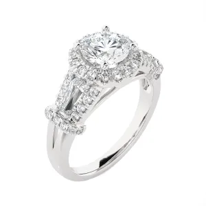 2 1/3 ctw Round Lab Grown Diamond Halo Engagement Ring