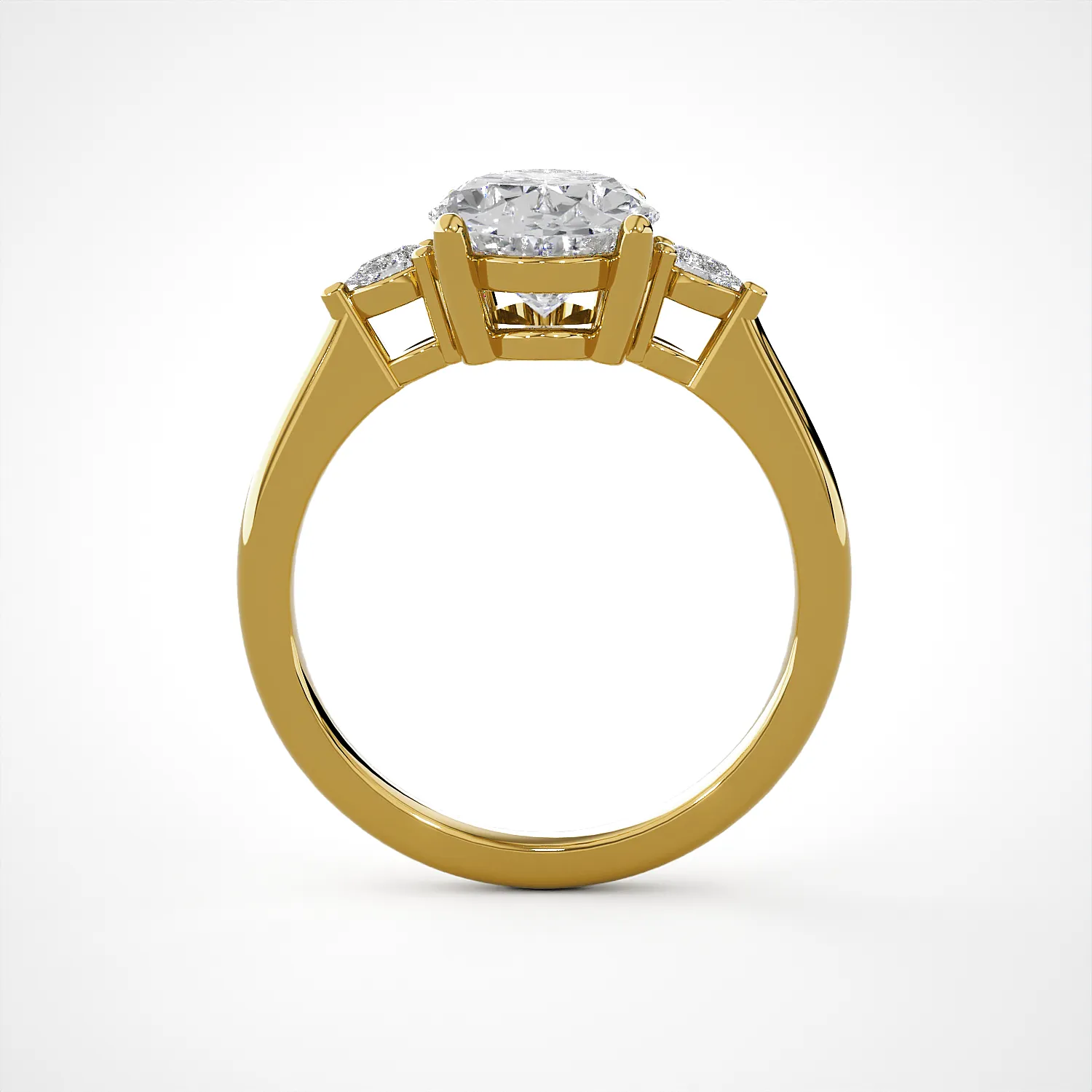 2 1/5 ctw Oval with Pear-Shaped Three Stone Lab Grown Diamond Ring