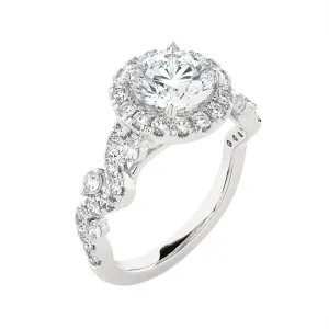 2 3/8 ctw Round Lab Grown Diamond Halo Engagement Ring