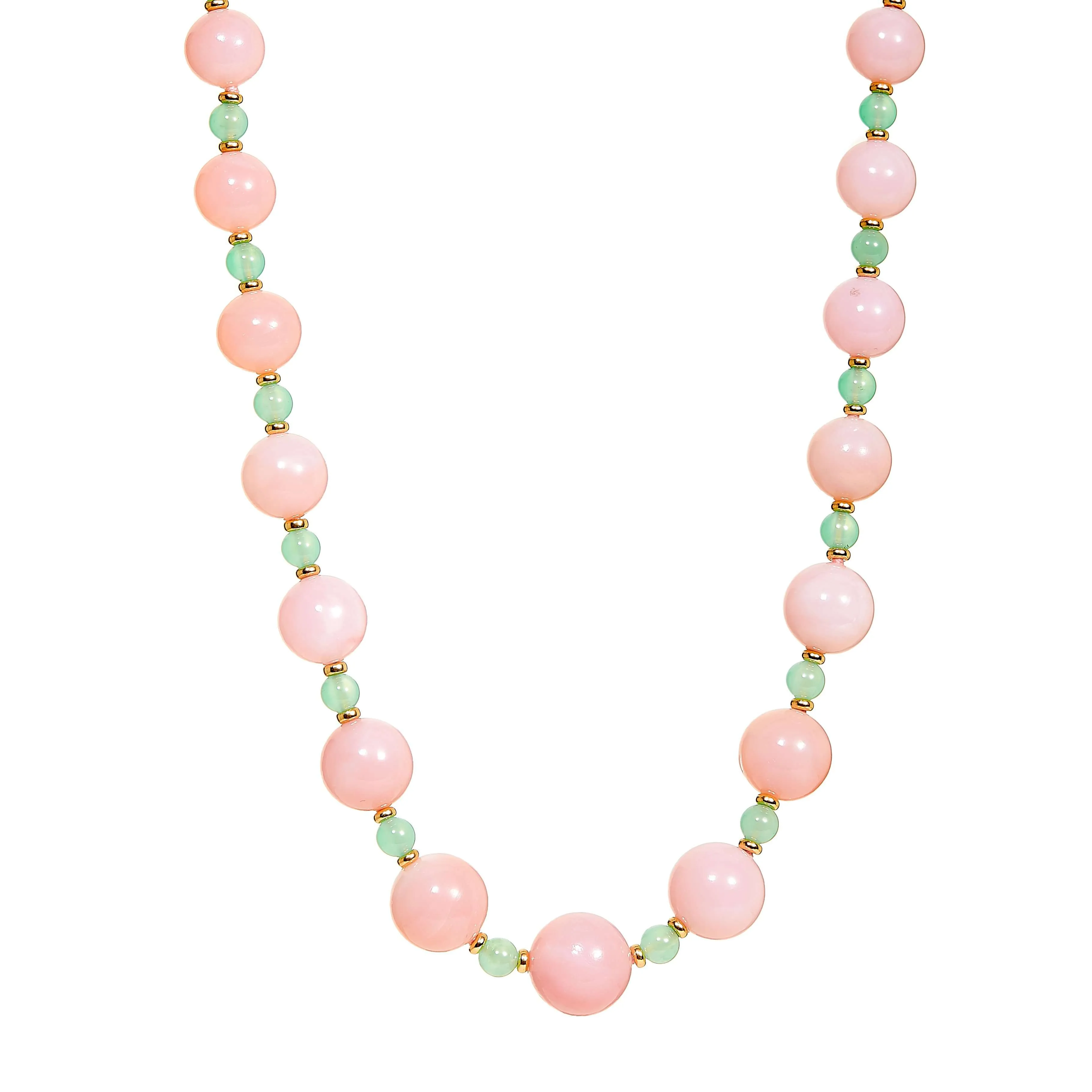 23 inch Pink Opal Bead Necklace