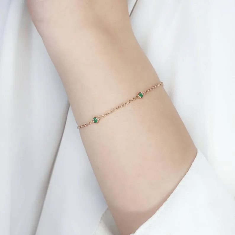 3 Emeralds Bracelet