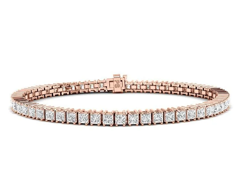 4.00-14.50 CT Round Cut Lab Grown Diamonds - Tennis Bracelet