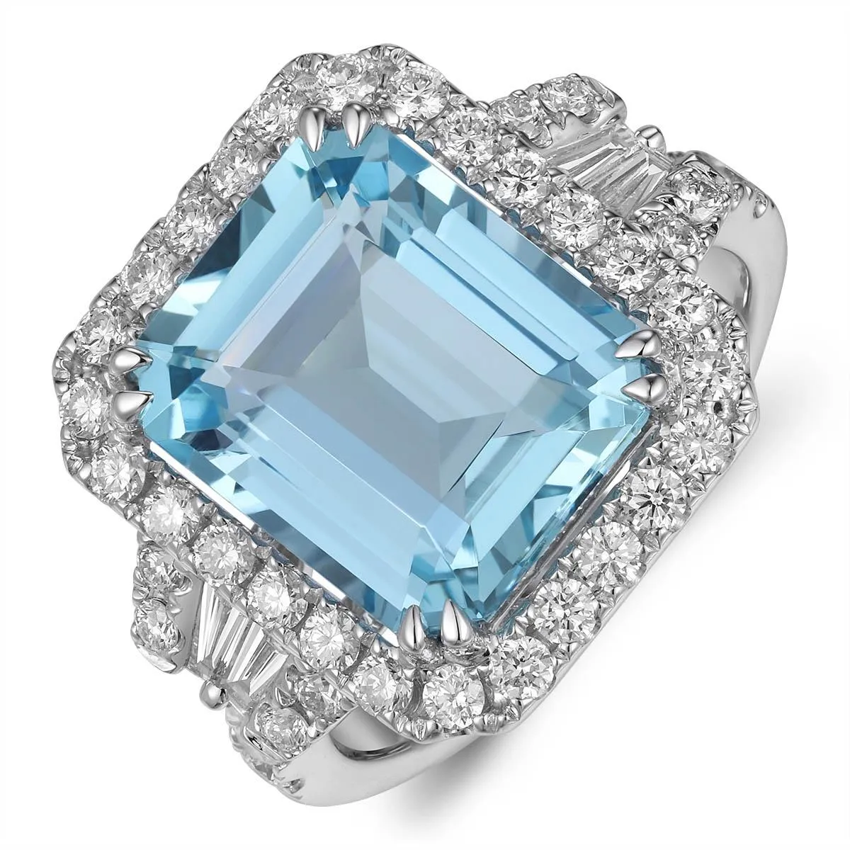 5.45carat Aquamarine & Diamond Cocktail Ring