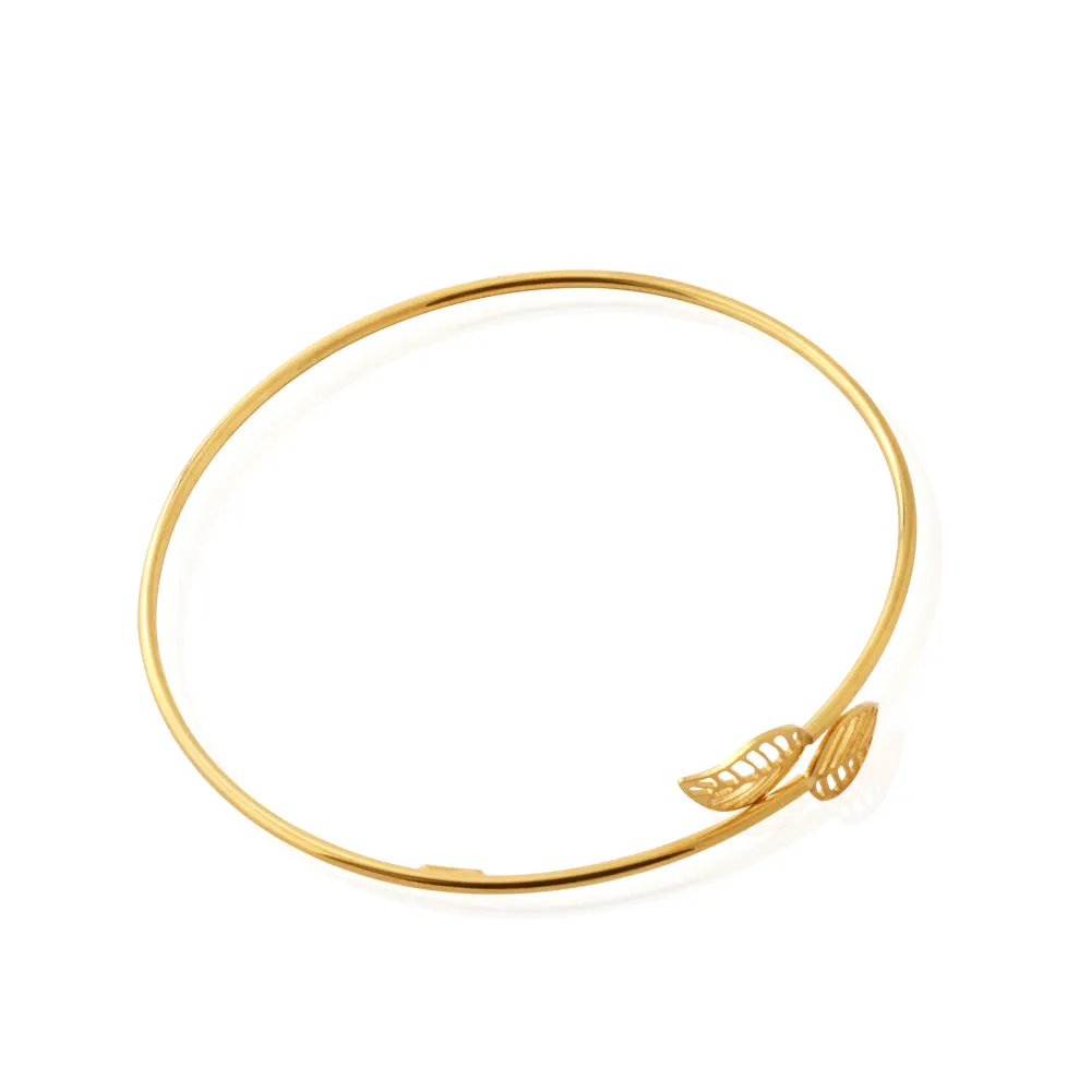 9ct Gold Silverfilled Leaf Bangle