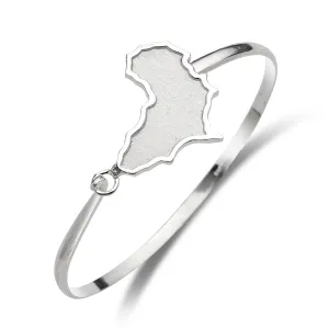 African Map .925 Sterling Silver Hook Bangle, 1 piece