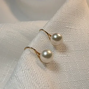 Akoya Cultured Pearl Earrings, Yellow Gold