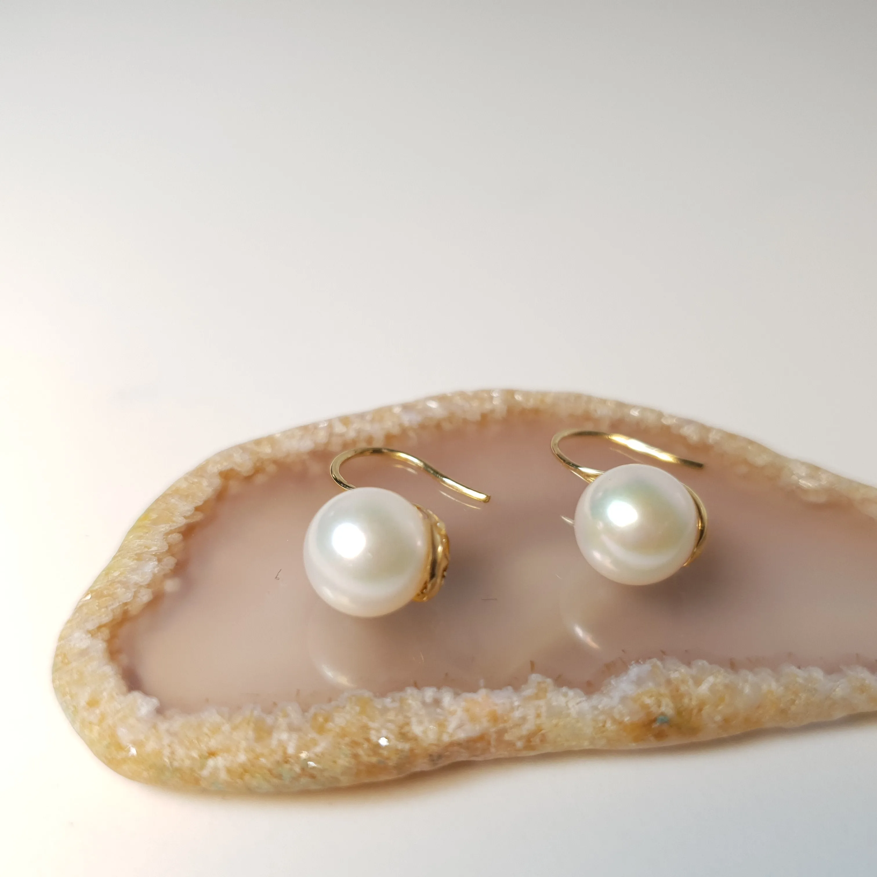 Akoya Cultured Pearl Earrings, Yellow Gold