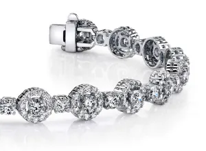 All Diamond Circle Link Diamond Bracelet with 5.59 ct.(finished) 1.2mm, 2.7mm