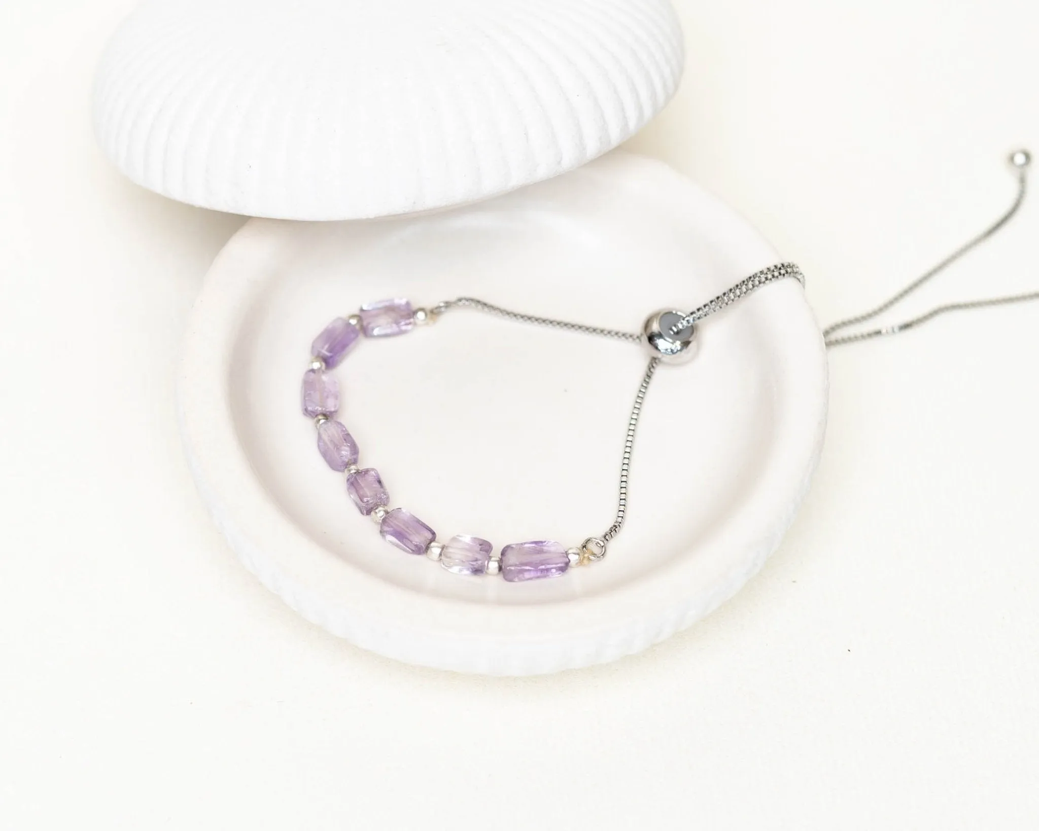 Amethyst Faceted with silver chain