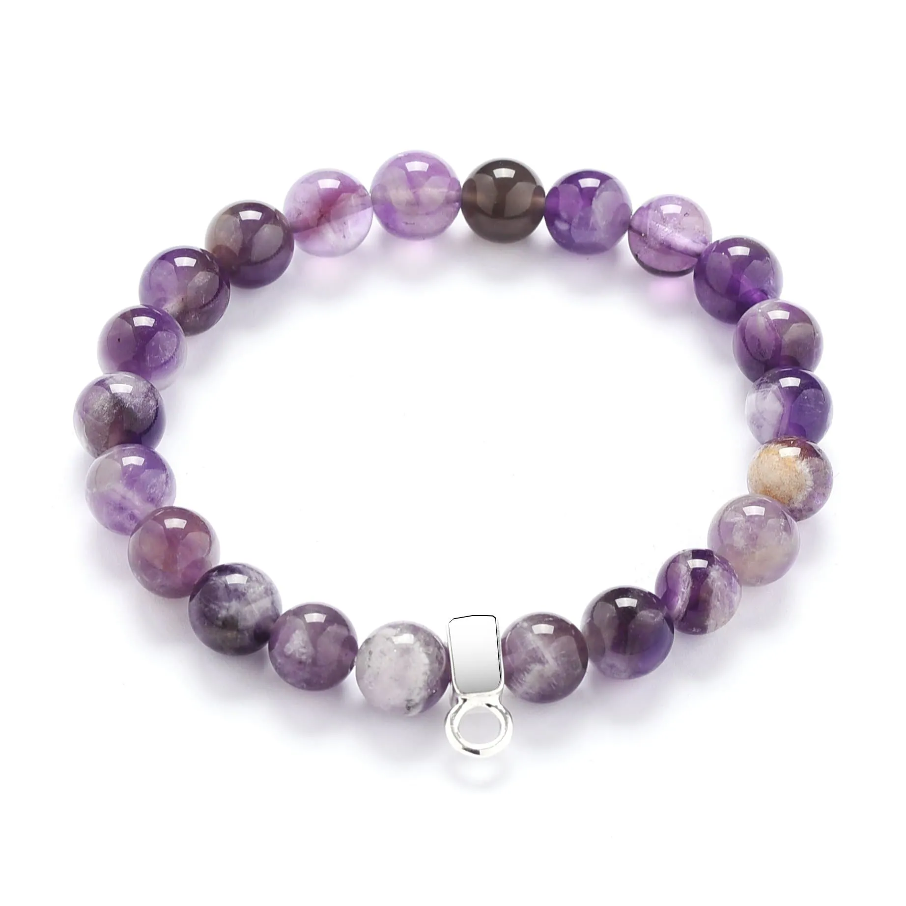 Amethyst Gemstone Charm Stretch Bracelet