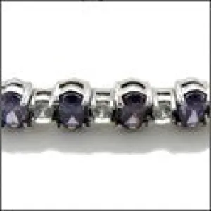 Amethyst Oval Tennis Cubic Zirconia CZ Bracelet