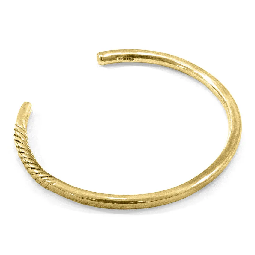 ANCHOR & CREW Byron Quarter Rope Wayfarer 9ct Yellow Gold Bangle