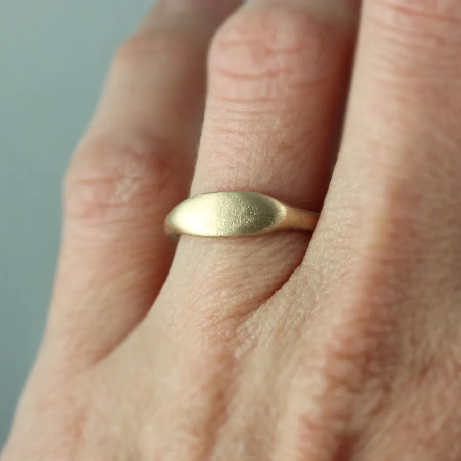 Ancient Texture Oval Signet Ring