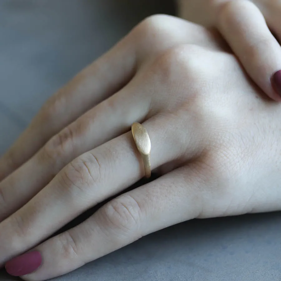 Ancient Texture Oval Signet Ring