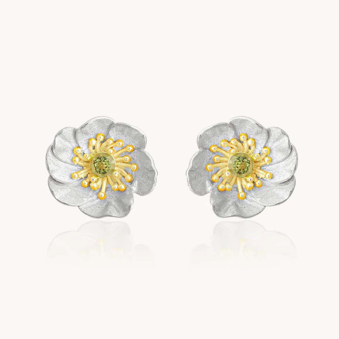 Anemone Silver Stud Earrings W.